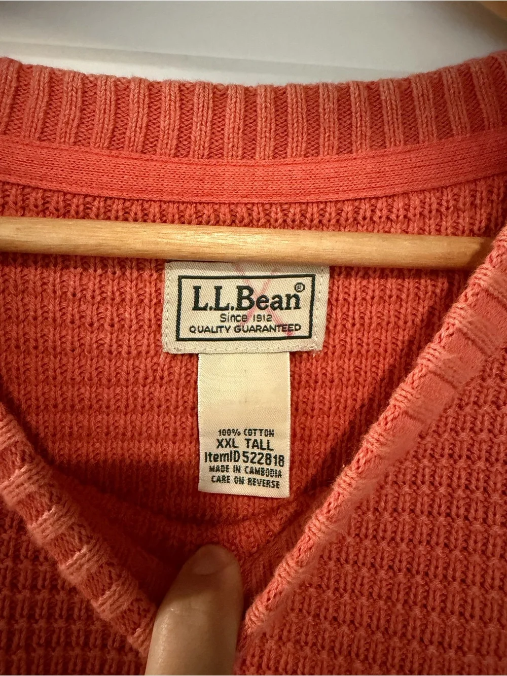 L.L. Bean Men's Crewneck Sweater - Coral